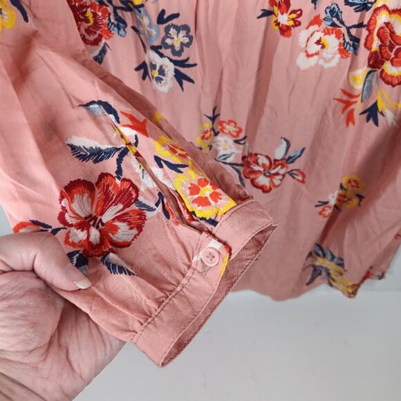 Old Navy Floral Long Sleeve Dress Pink size Large - Picture 4 of 5